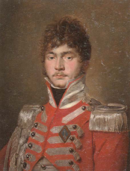Portrait of an officer,half-length,wearing a red coat and the swedish military order of the sword
